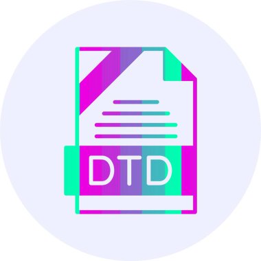 DTD file format icon, vector illustration  clipart