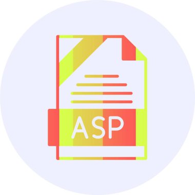 asp dosya biçimi simgesi, vektör illüstrasyonu 