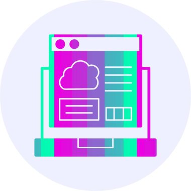 Bulut Kodlaması. Web simgesi vektör illüstrasyonu                            