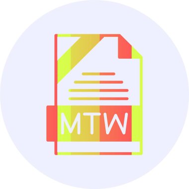 MTW dosya biçimi. Web renk simgesi basit illüstrasyon