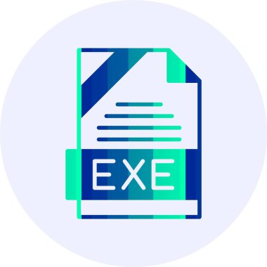 exe dosya biçimi simgesi, vektör illüstrasyonu 