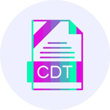 CDT dosya biçimi simgesi, vektör illüstrasyonu 
