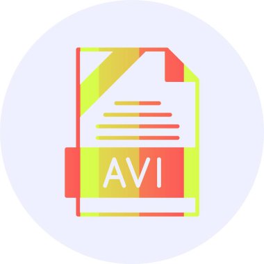 avi dosya biçimi simgesi, vektör illüstrasyonu 