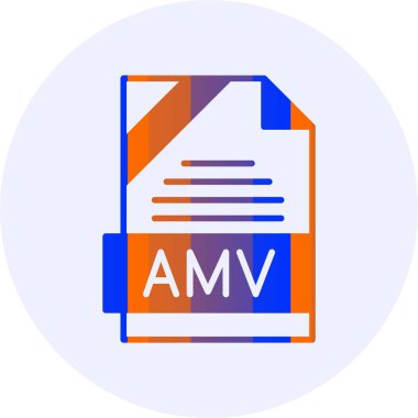 AMV file format. web color icon simple illustration clipart