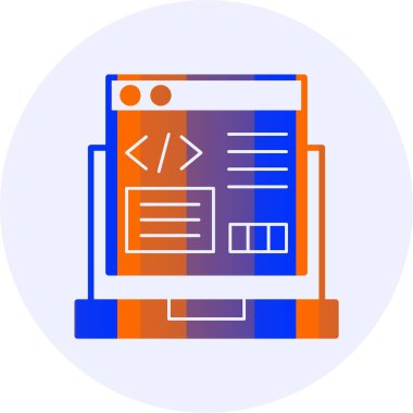 Kod Reftoring. Web simgesi basit illüstrasyon                                     