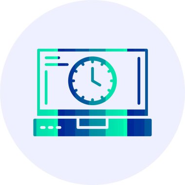 Saat web simgesi, basit vektör illüstrasyonu