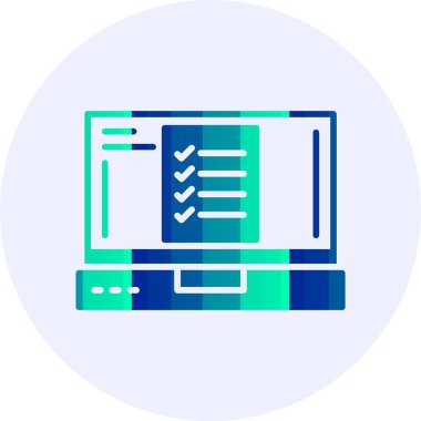 Kontrol listesi web simgesi, basit vektör illüstrasyonu