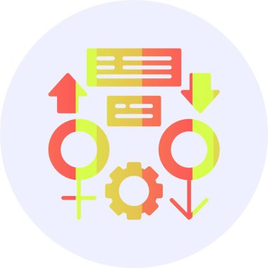 Cinsiyet Eşitliği web simgesi vektör illüstrasyonu              