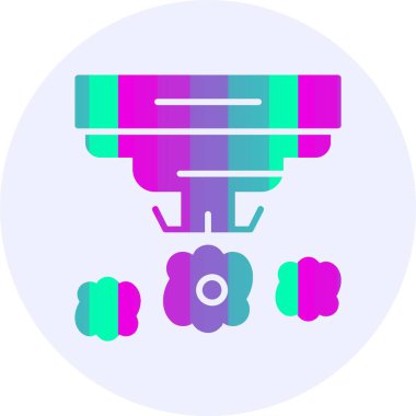 Duman dedektörü simgesi, basit vektör illüstrasyonu