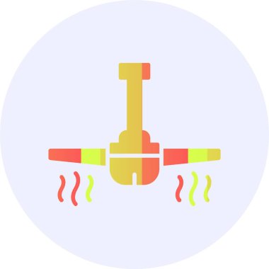 Tavan vantilatörü simgesi, basit vektör çizimi