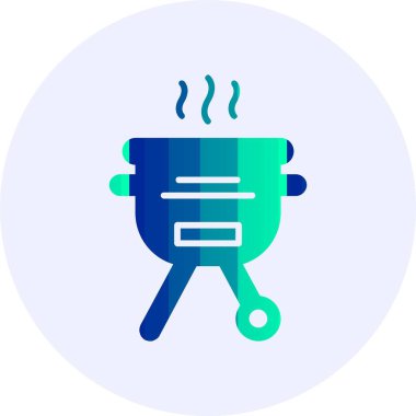 Barbekü ızgara simgesi, basit vektör illüstrasyonu