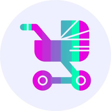 Stroller basit simge vektör çizimi