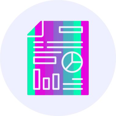 SEO rapor web simgesi, vektör illüstrasyonu 