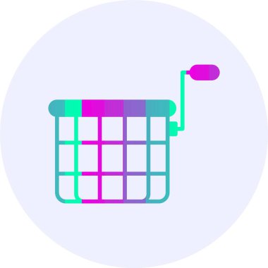 Derin fritöz ağ simgesi, basit vektör illüstrasyonu 