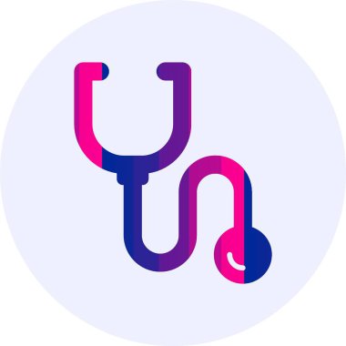 Steteskop. Web simgesi basit illüstrasyon