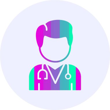 Erkek doktor web simgesi vektör illüstrasyonu