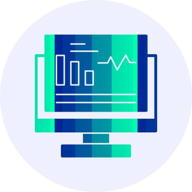 Monitör. Web simgesi basit illüstrasyon