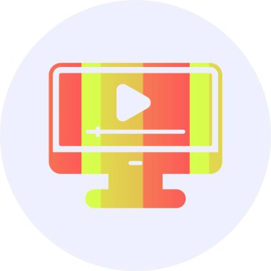 Video akış simgesi, basit vektör illüstrasyonu