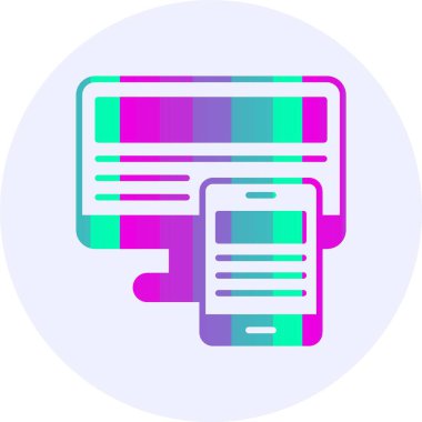  Tepkili web simgesi, basit vektör illüstrasyonu 