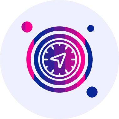 Pusula Düğmesi simgesi, vektör illüstrasyonu