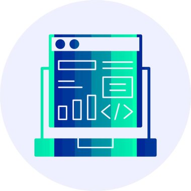 Kod yerleştirme. Web simgesi vektör illüstrasyonu                            