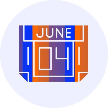 4 Haziran web simgesi basit illüstrasyon 