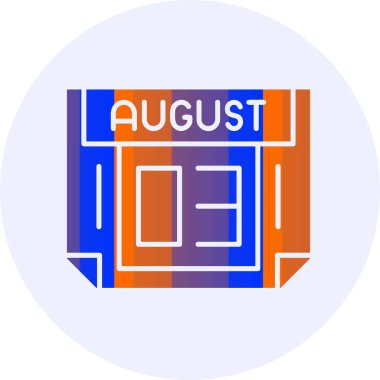 3 August web icon simple illustration 