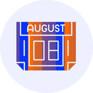 8 August web icon simple illustration 