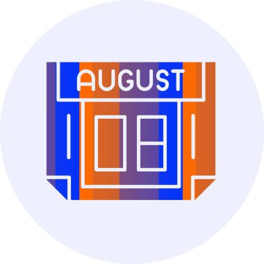 8 August web icon simple illustration  clipart