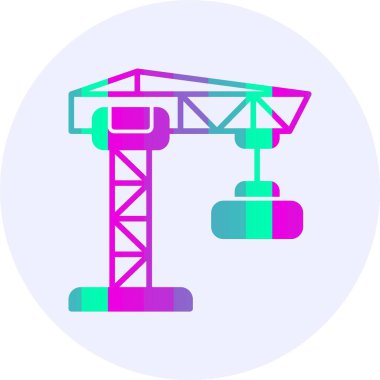 İnşaat vinci. Web simgesi basit illüstrasyon