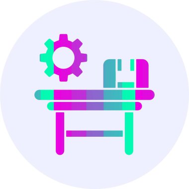 Çalışma tezgahı web simgesi vektör illüstrasyonu