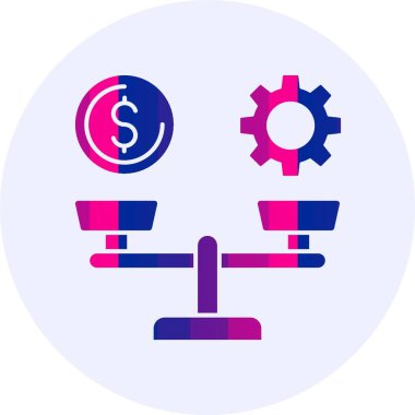 Maaş Ölçeği. Web simgesi vektör illüstrasyonu                            