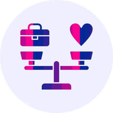 İş-Hayat Dengesi. Web simgesi vektör illüstrasyonu                            