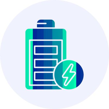 Batarya tam ağ simgesi, vektör illüstrasyonu              