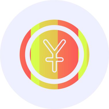 Çin Yuan web simgesi vektör illüstrasyonu