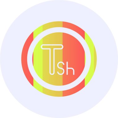 Tanzanya Şilin Sembol vektör illüstrasyonu