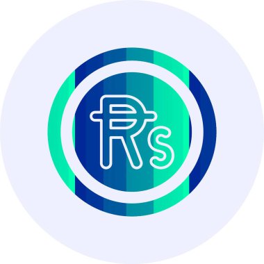 Mauritian Rupi web simgesi vektör illüstrasyonu