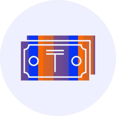 Kazakistan Tenge ağ ikonu vektör illüstrasyonu