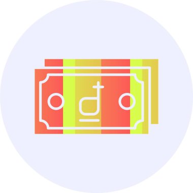  Vietnamca Dong Web ikon vektör illüstrasyonu