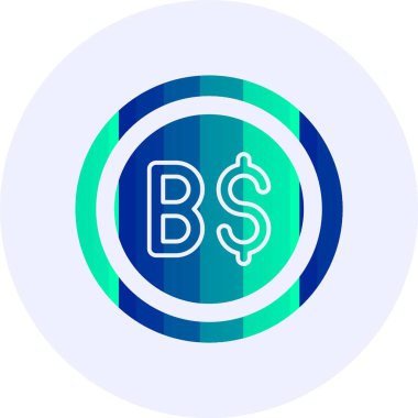 Brunei Dolar Notu Web simgesi vektör illüstrasyonu