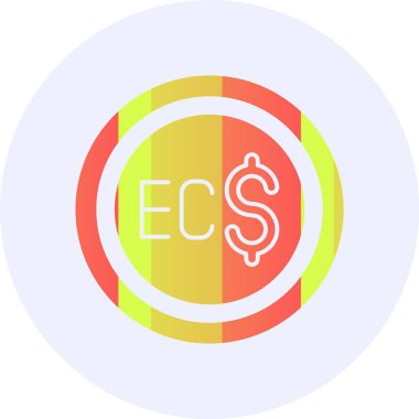 Doğu Karayip Doları ağ ikonu vektör illüstrasyonu