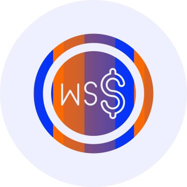 Samoan Tala web simgesi vektör illüstrasyonu