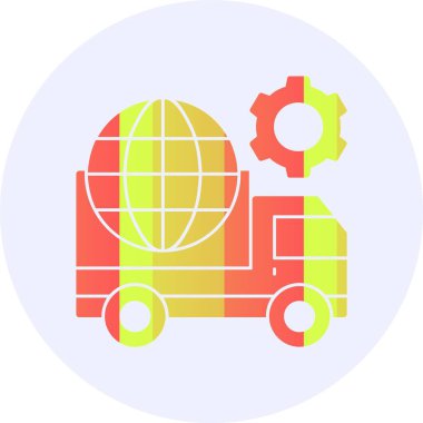 Lojistik web simgesi, basit vektör illüstrasyonu