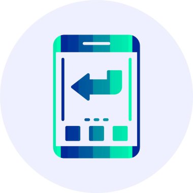 Arkaya. Web simgesi basit illüstrasyon