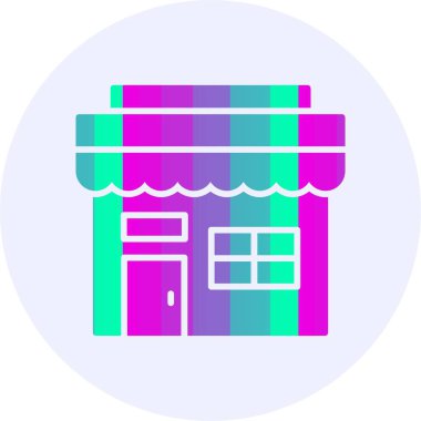 Mağaza önü. Web simgesi basit illüstrasyon