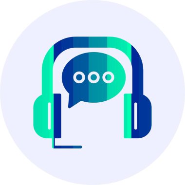 Vektör Sohbet Desteği simgesi, basit illüstrasyon