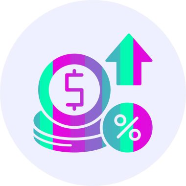 Faiz oranı simgesi vektör illüstrasyon tasarımı