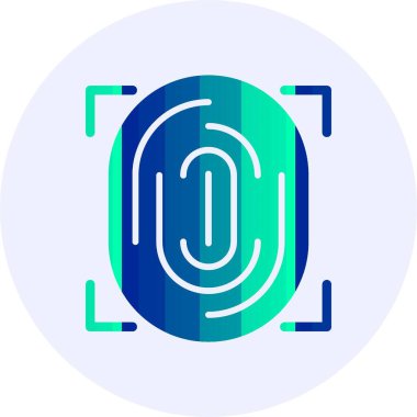 Biyometrik kimlik doğrulama web simgesi, vektör illüstrasyonu 