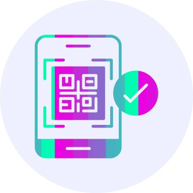 QR kodu ödemesi. Web simgesi vektör illüstrasyonu                            