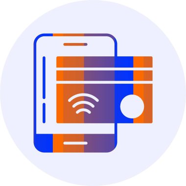 NFC ödeme simgesi, vektör illüstrasyonu